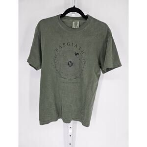 Comfort Colors Basgiath Men's Green Crew neck Graphic Short Sleeve Tshirt Size M